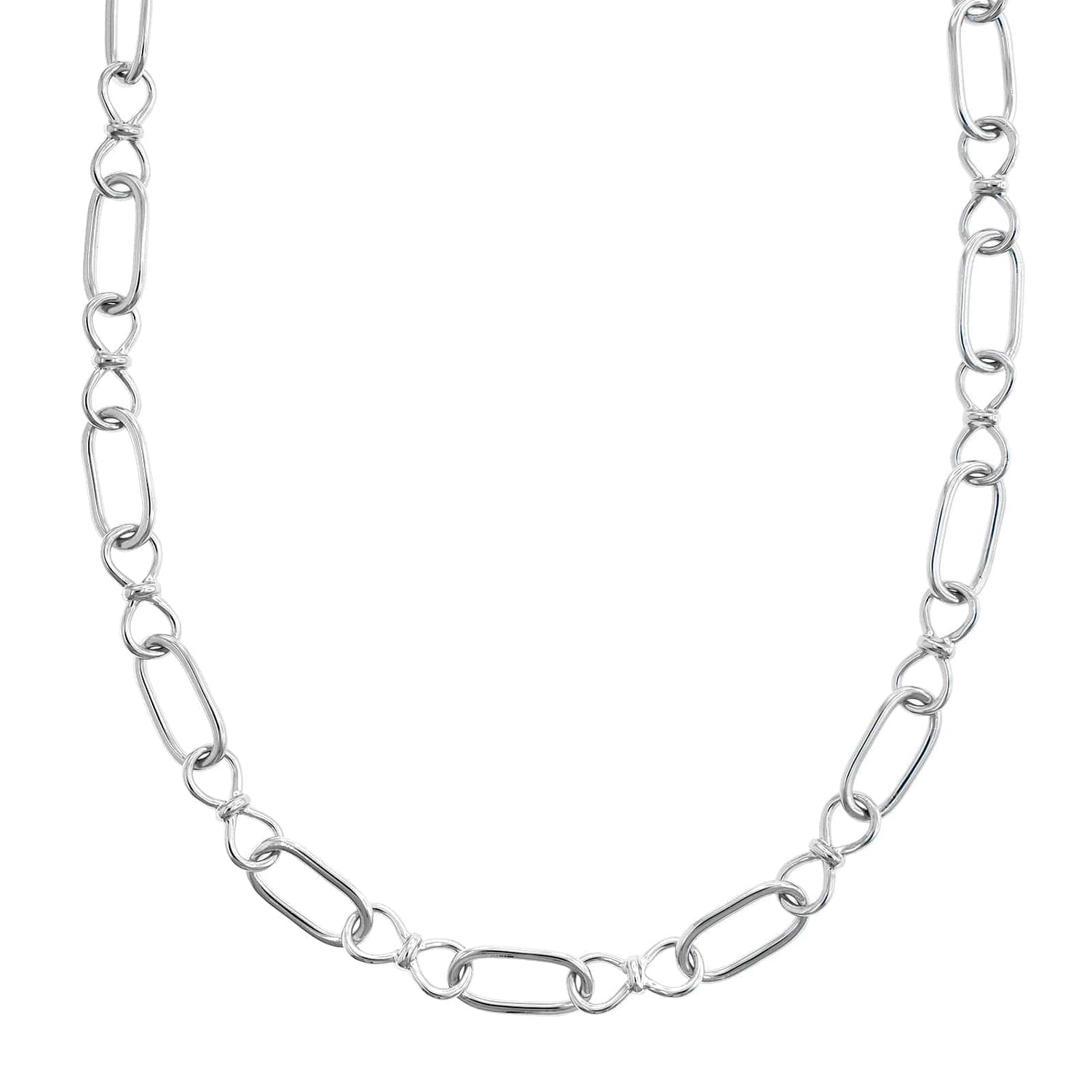 Sterling Silver Open Alternating Oval and Figure Eight Chain Link