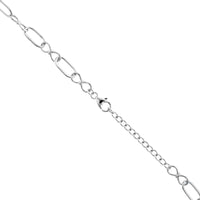 Sterling Silver Open Alternating Oval and Figure Eight Chain Link Necklace