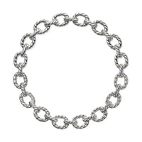 Sculpted Cable Oval Link Necklace Sterling Silver, 18mm