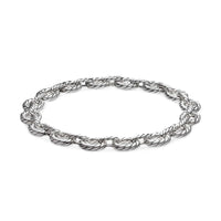 Sculpted Cable Oval Link Necklace Sterling Silver, 18mm