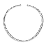 Bold Crossover Collar Necklace Sterling Silver, 10mm