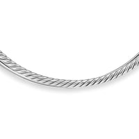 Bold Crossover Collar Necklace Sterling Silver, 10mm
