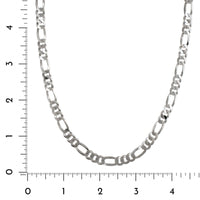 Sterling Silver 22" Figaro Chain Link Necklace