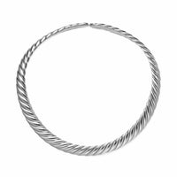 Sculpted Cable Flex Necklace Sterling Silver, 11mm