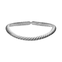 Sculpted Cable Flex Necklace Sterling Silver, 11mm