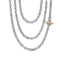 DY Mercer® Convertible Chain Necklace Sterling Silver with 18K Yellow Gold and Diamonds, 8mm