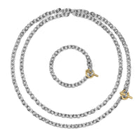 DY Mercer® Convertible Chain Necklace Sterling Silver with 18K Yellow Gold and Diamonds, 8mm