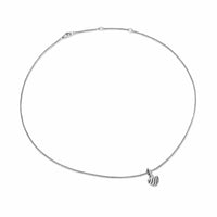 Petite Puffy Cable Heart Necklace Sterling Silver, 7.4mm