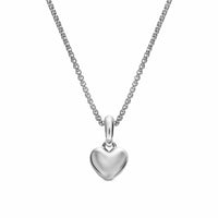 Petite Puffy Cable Heart Necklace Sterling Silver, 7.4mm