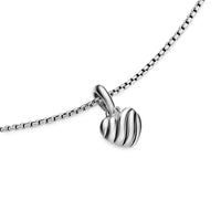 Petite Puffy Cable Heart Necklace Sterling Silver, 7.4mm