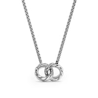 Sculpted Cable Linked Necklace Sterling Silver, 9.2mm