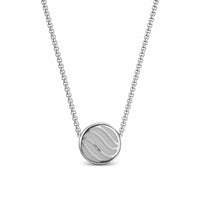 Sculpted Cable Pendant Necklace Sterling Silver with Diamonds, 10mm