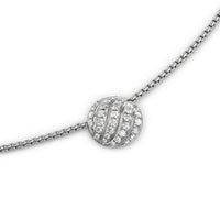 Sculpted Cable Pendant Necklace Sterling Silver with Diamonds, 10mm