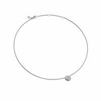 Sculpted Cable Pendant Necklace Sterling Silver, 10mm