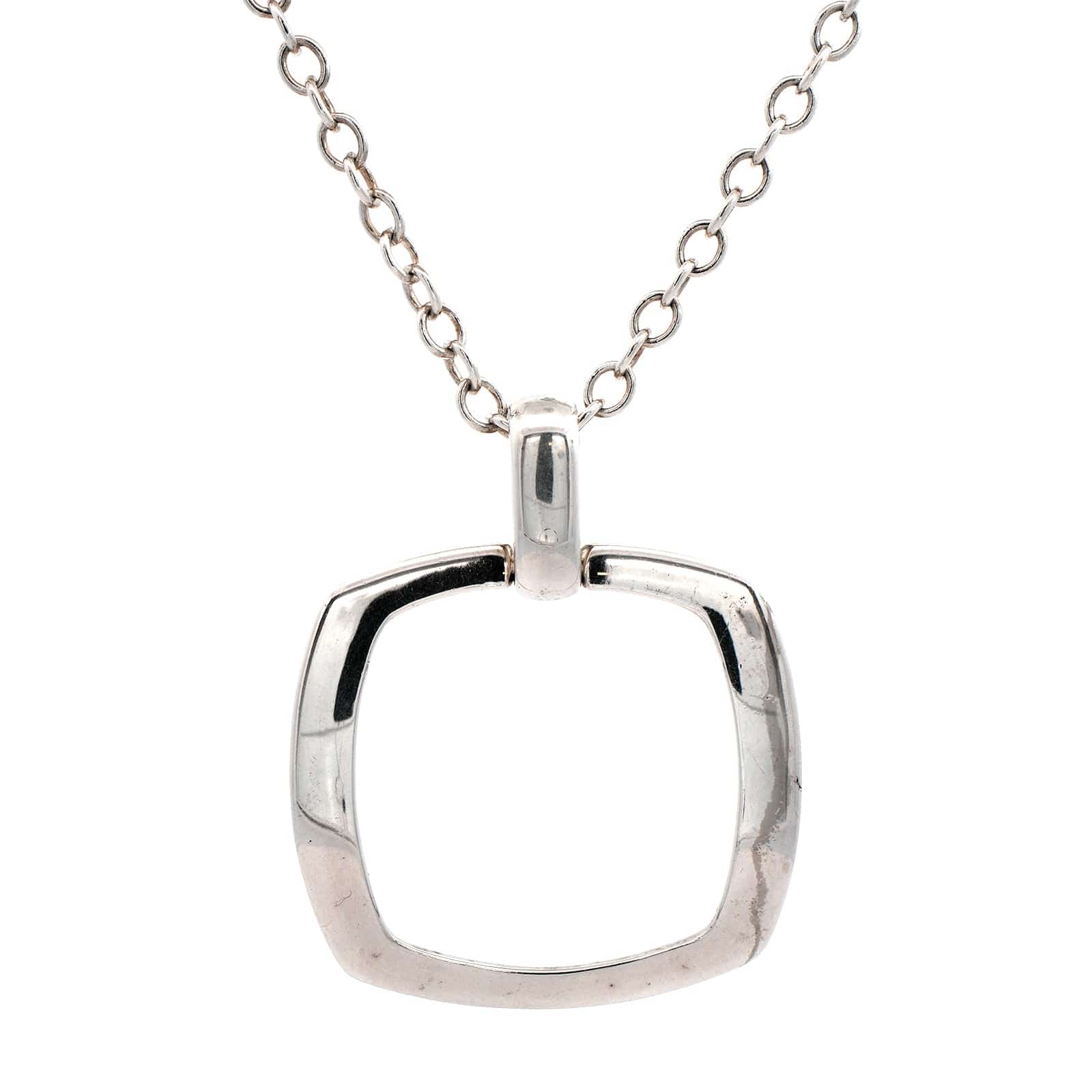 Sterling Silver Open Pendant Necklace