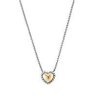 Cable Cookie Classic Heart Necklace with 18K Yellow Gold
