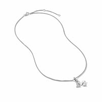 Pavé Initial Pendant Necklace in Sterling Silver with Diamond M