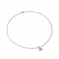 Pavé Initial Pendant Necklace in Sterling Silver with Diamond S
