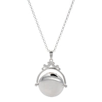 Sterling Silver Round Spinner Diamond Locket
