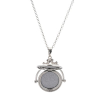 Sterling Silver Round Spinner Diamond Locket