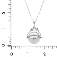 Sterling Silver Round Spinner Diamond Locket