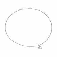 Pavé Initial Pendant Necklace Sterling Silver with Diamond G