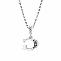 Pavé Initial Pendant Necklace Sterling Silver with Diamond G