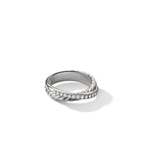 Crossover Ring with Diamonds