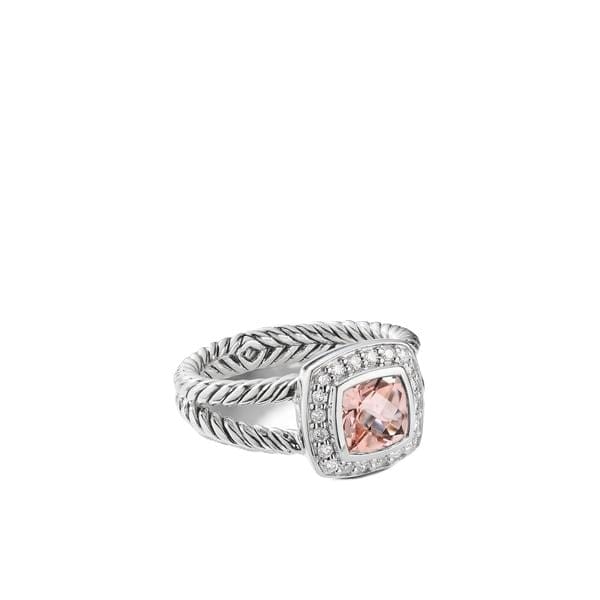 Petite Albion Ring with Morganite and Diamonds