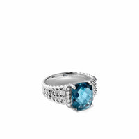 Petite Wheaton Ring with Hampton Blue Topaz and Diamonds