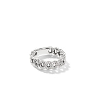 Belmont Curb Link Narrow Ring with Pavé Diamonds