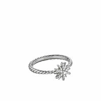Petite Starburst Station Ring with Pavé Diamonds