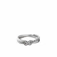 Petite X Ring with Pavé Diamonds