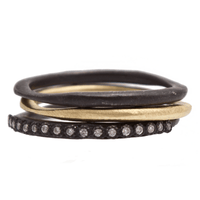 Armenta 18K Yellow Gold and Blackened Sterling Silver Triple Band