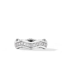 Zig Zag Stax™ Ring in Sterling Silver with Diamonds, 5mm