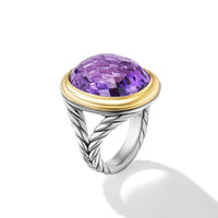 Albion® Oval Ring in Sterling Silver with 18K Yellow Gold and Amethyst, 21mm