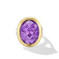 Albion® Oval Ring in Sterling Silver with 18K Yellow Gold and Amethyst, 21mm