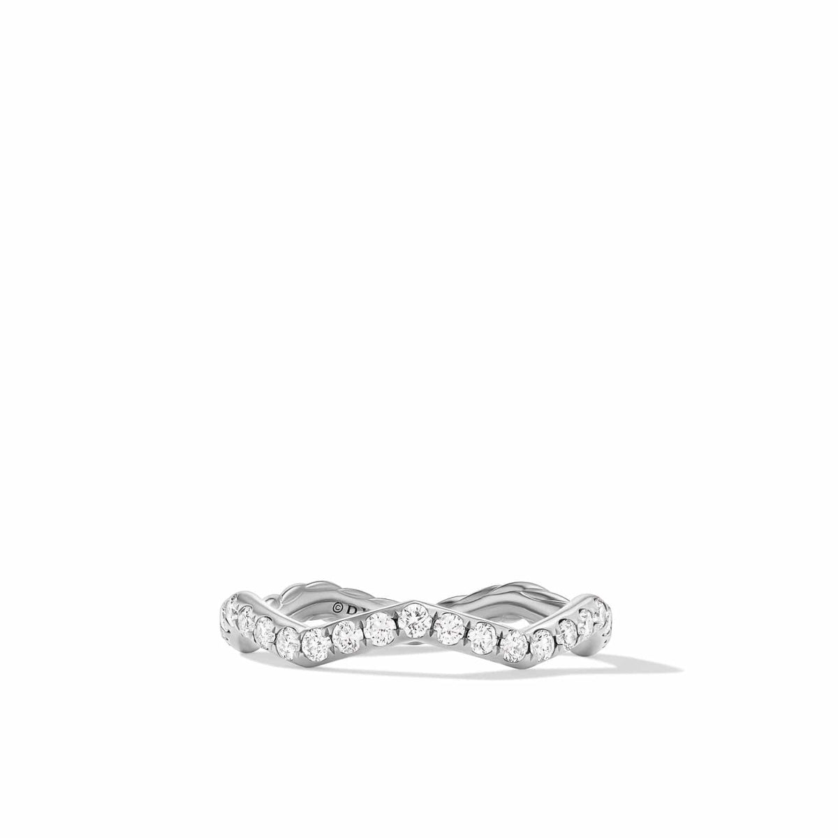Zig Zag Stax™ Ring in Sterling Silver with Diamonds, 2mm