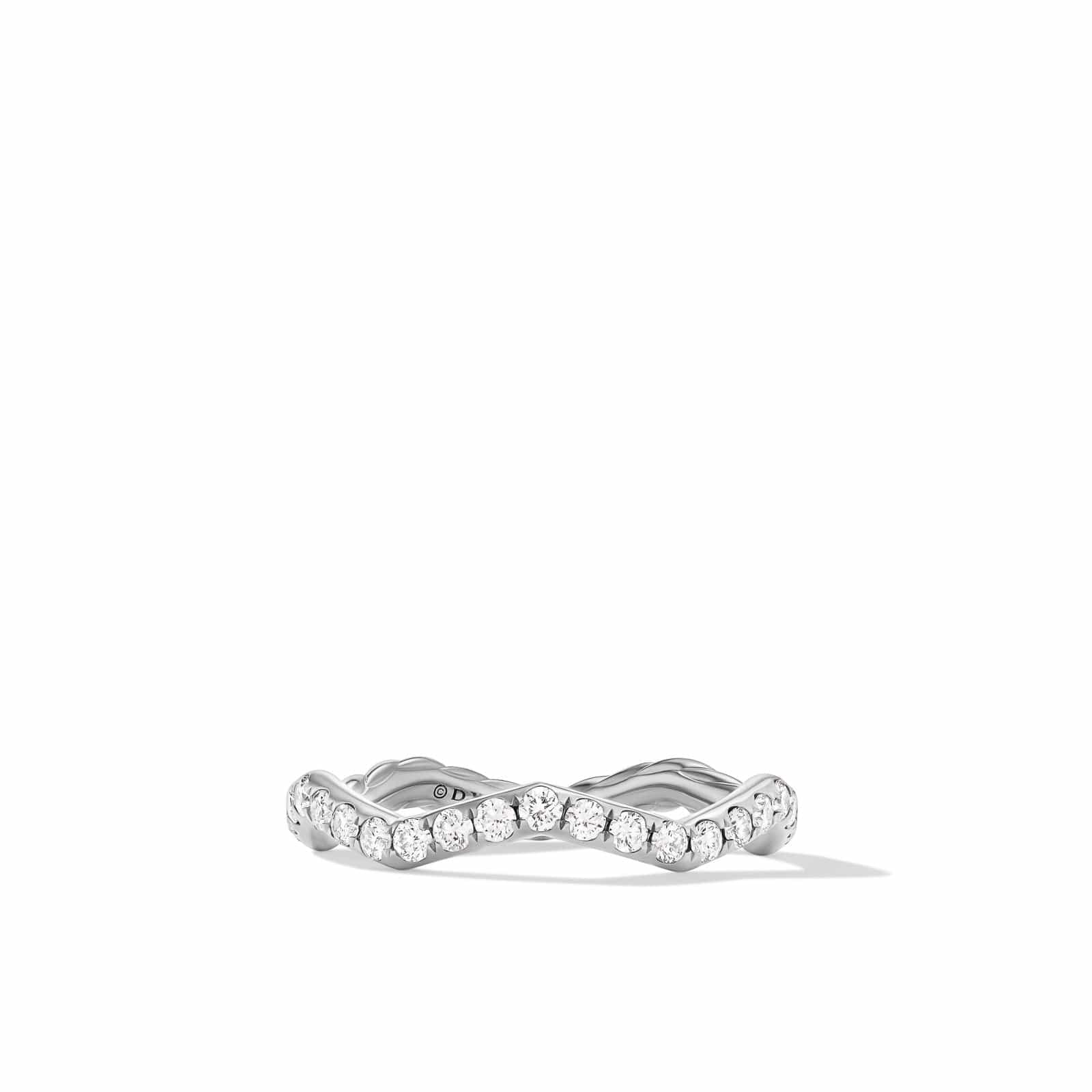 Zig Zag Stax™ Ring in Sterling Silver with Diamonds, 2mm