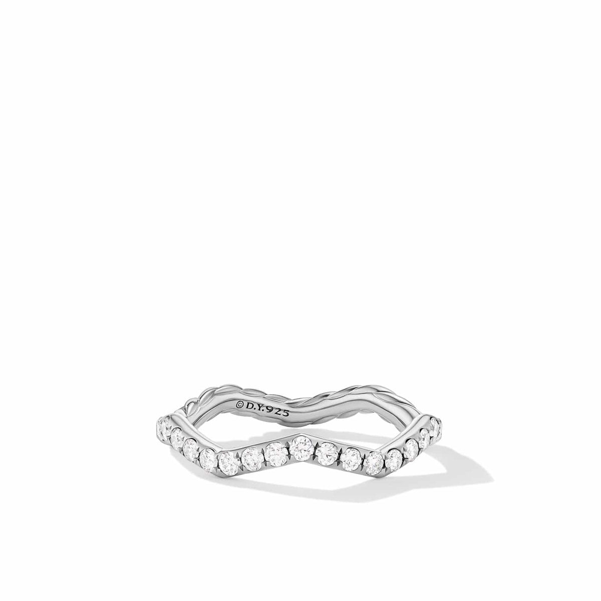 Zig Zag Stax™ Ring in Sterling Silver with Diamonds, 2mm