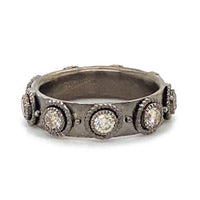 Armenta 18K Yellow Gold and Sterling Silver Champagne Diamond Stack Ring