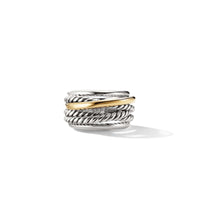 Crossover Ring in Sterling Silver with 14K Yellow Gold, 14.7mm