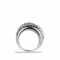 Crossover Ring in Sterling Silver with 14K Yellow Gold, 14.7mm