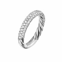 DY Mercer® Pavé Band Ring Sterling Silver with Diamonds, 3.7mm
