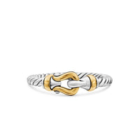 Petite Buckle Ring Sterling Silver with 18K Yellow Gold, 2mm