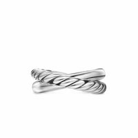 Crossover Two Row Ring Sterling Silver, 7.4mm