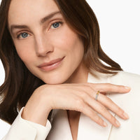 Petite Cable Open Ring Sterling Silver with 14K Yellow Gold and Citrine, 3.4mm