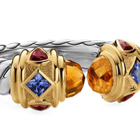 Renaissance® Color Ring Sterling Silver with 14K Yellow Gold, Madeira Citrine, Tanzanite and Rhodolite Garnet, 9.9mm