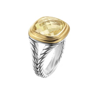 Albion® Ring Sterling Silver with 18K Yellow Gold and Champagne Citrine, 11mm