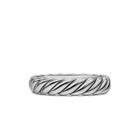 Sculpted Cable Band Ring Sterling Silver, 4.6mm